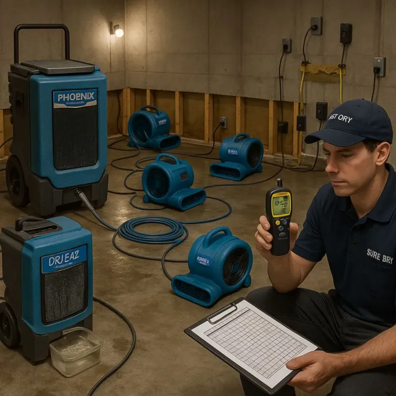 Structural Drying and Dehumidification process in Okolona, MS